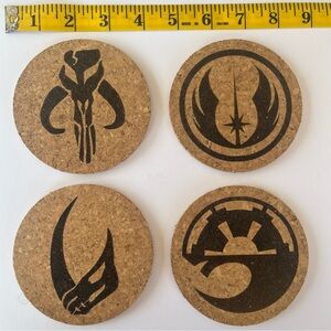 The Mandalorian Themed Cork Coasters Set